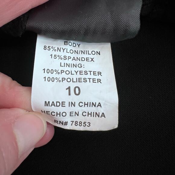 CROMER RESORTWEAR WOMENS ONE PIECE SWIMSUIT VNECK HALTER SZ 10 BLACK PEACH PINK - Picture 8 of 11